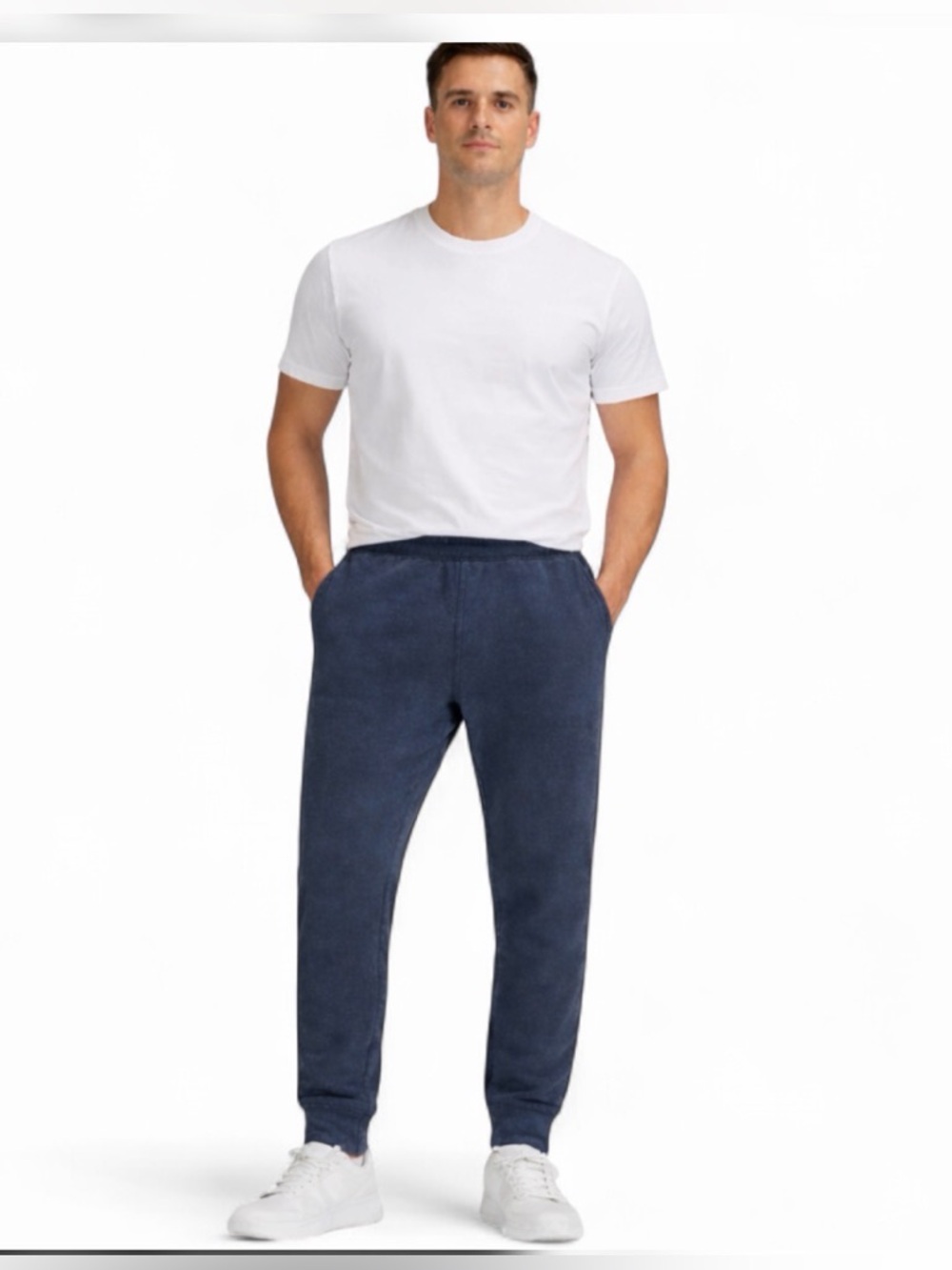 Lululemon Men's Fleece Joggers Size Large Faded Navy Blue Athletic Sweatpants